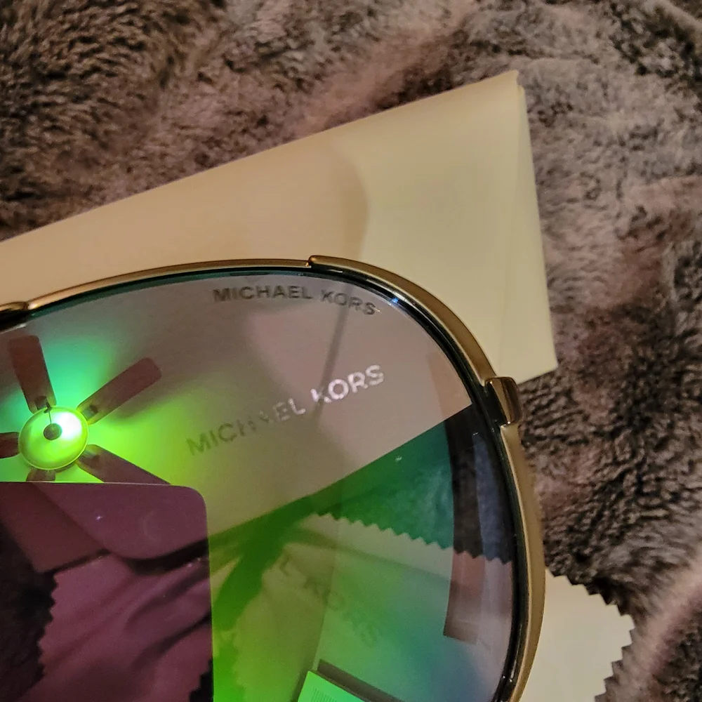 Michael Kors Aviator Sunglasses with Green Lenses - Picture 2 of 7